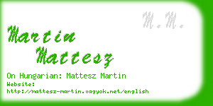 martin mattesz business card